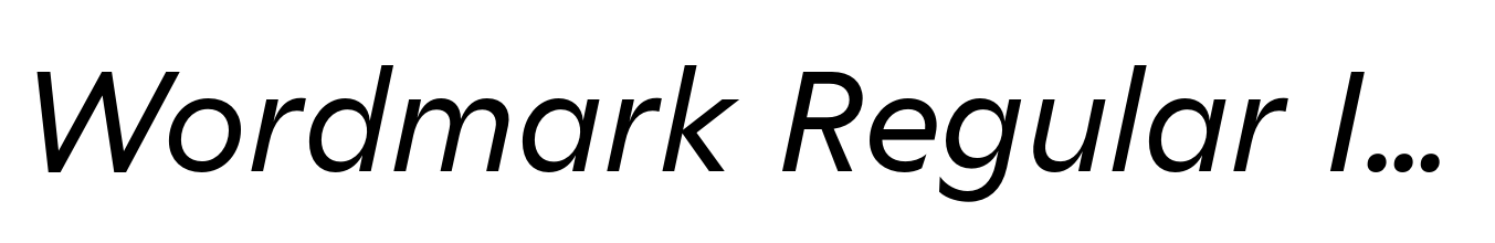Wordmark Regular Italic